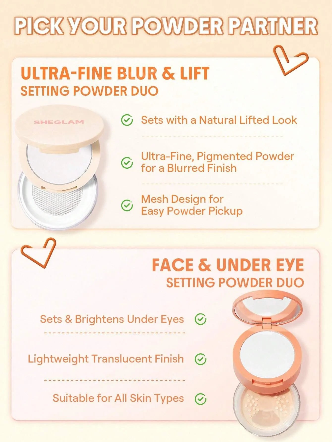 SHEGLAM - Insta-Ready Ultra-Fine Blur & Lift Setting Powder Duo