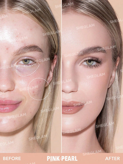 Shein - SHEGLAM Complexion Boost Concealer-Pink Pearl Sponge-Head Applicator Matte Liquid Concealer
