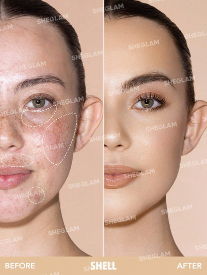 Shein - SHEGLAM Complexion Boost Concealer-Shell Sponge-Head Applicator Matte Liquid Concealer