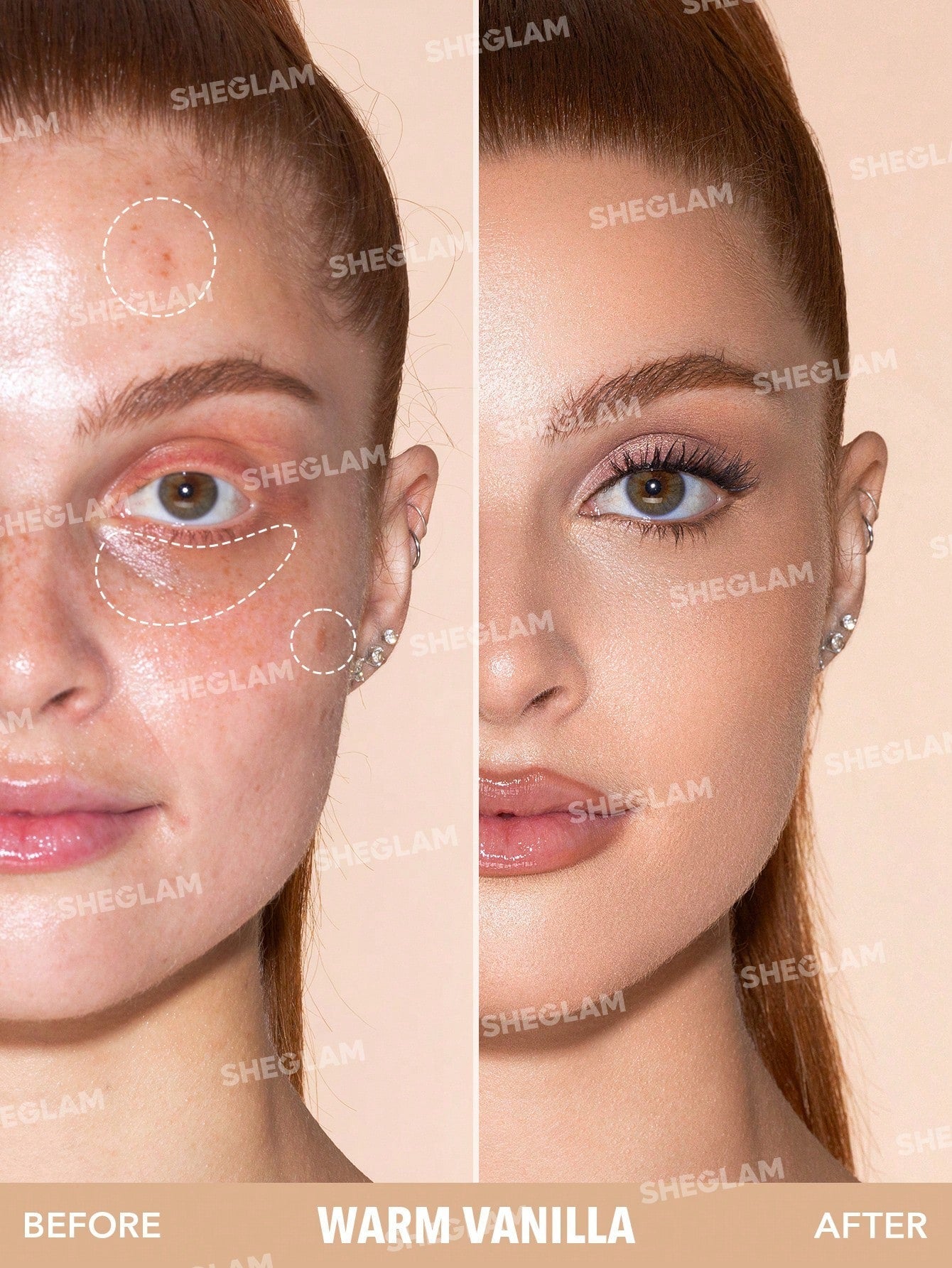 Shein - SHEGLAM Complexion Boost Concealer-Warm Vanilla Sponge-Head Applicator Matte Liquid Conceale