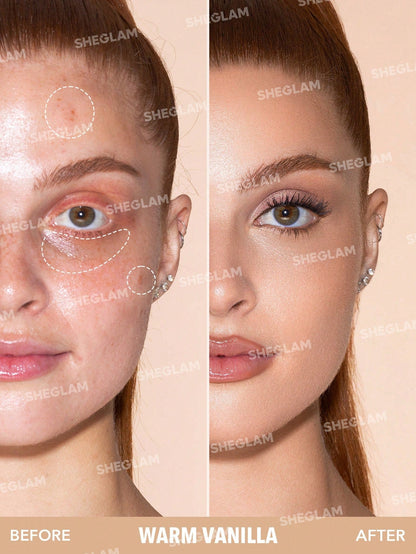 Shein - SHEGLAM Complexion Boost Concealer-Warm Vanilla Sponge-Head Applicator Matte Liquid Conceale