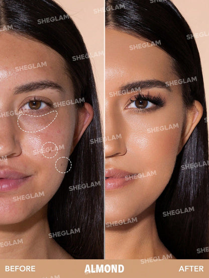 Shein - SHEGLAM Complexion Boost Concealer-Almond Sponge-Head Applicator Matte Liquid Concealer