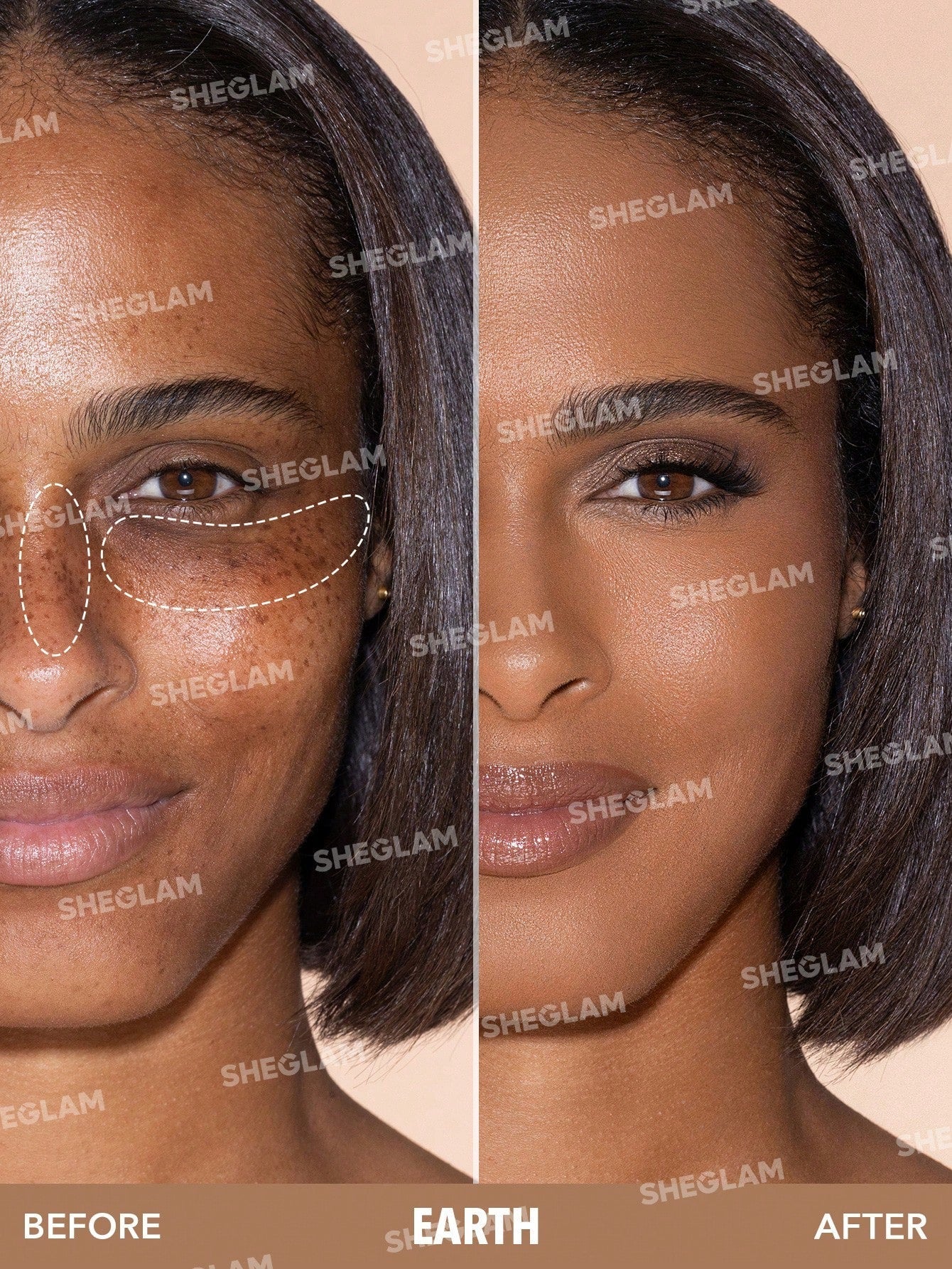 Shein - SHEGLAM Complexion Boost Concealer-Earth Sponge-Head Applicator Matte Liquid Concealer
