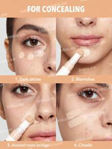 Shein - SHEGLAM Complexion Boost Concealer-Russet Sponge-Head Applicator Matte Liquid Concealer