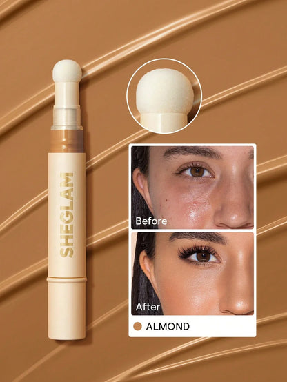 Shein - SHEGLAM Complexion Boost Concealer-Almond Sponge-Head Applicator Matte Liquid Concealer