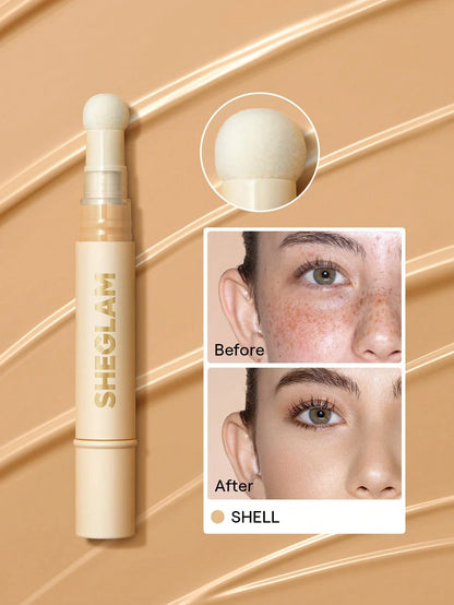 Shein - SHEGLAM Complexion Boost Concealer-Shell Sponge-Head Applicator Matte Liquid Concealer