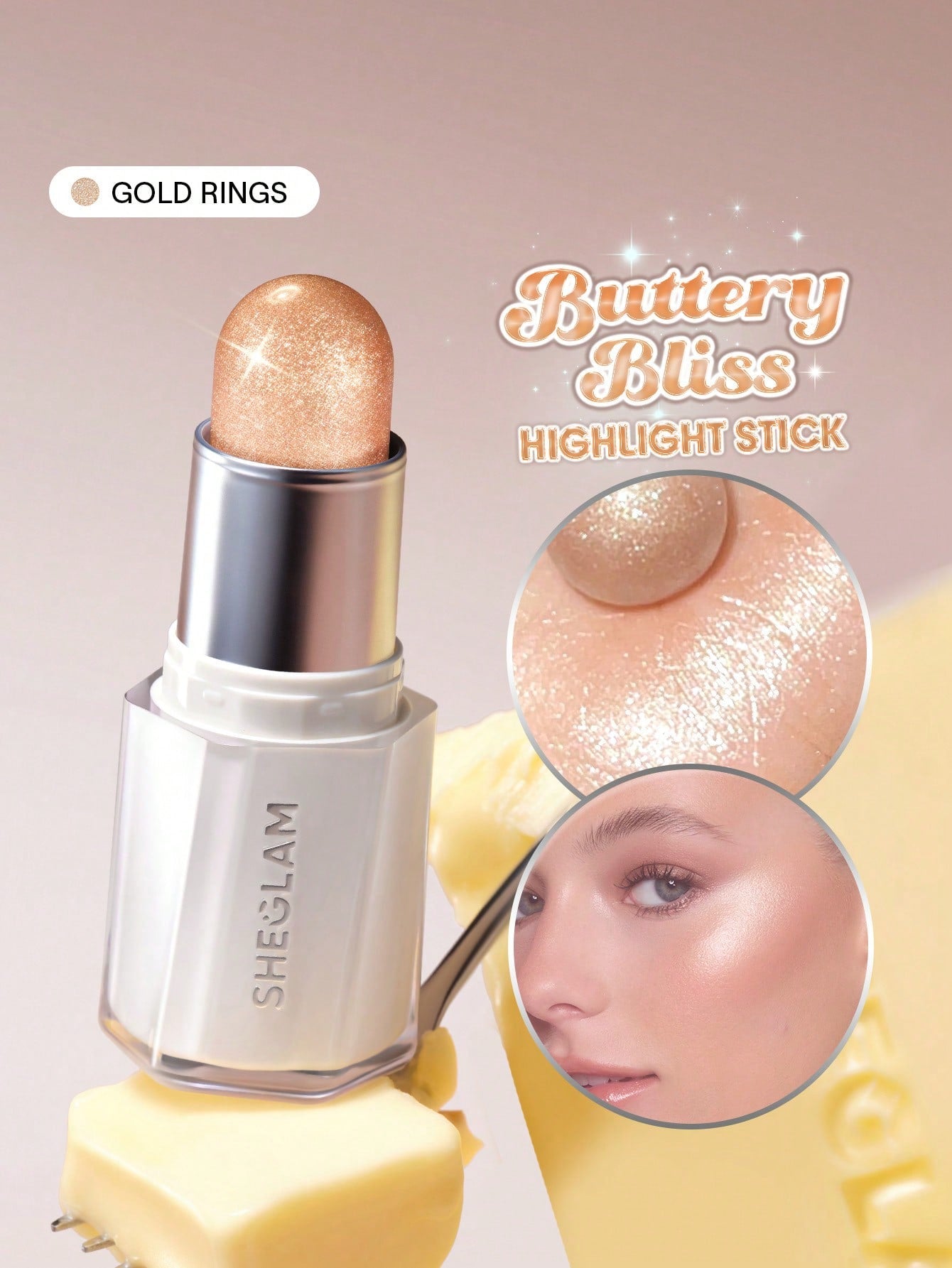 Buttery Bling Highlight Stick-Gold Rings