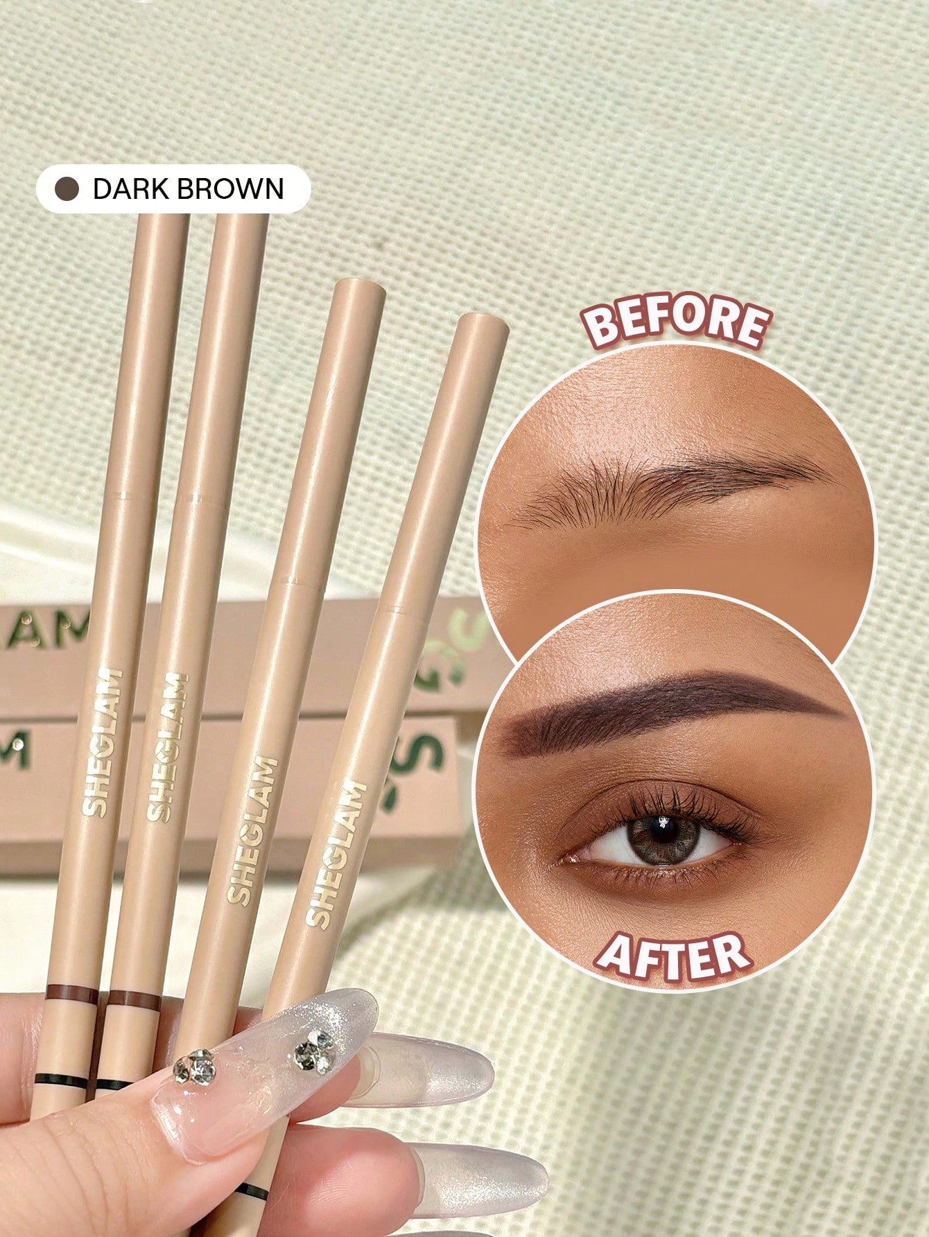 Insta-fill Brow Pencil-06 Auburn- DARK BROWN