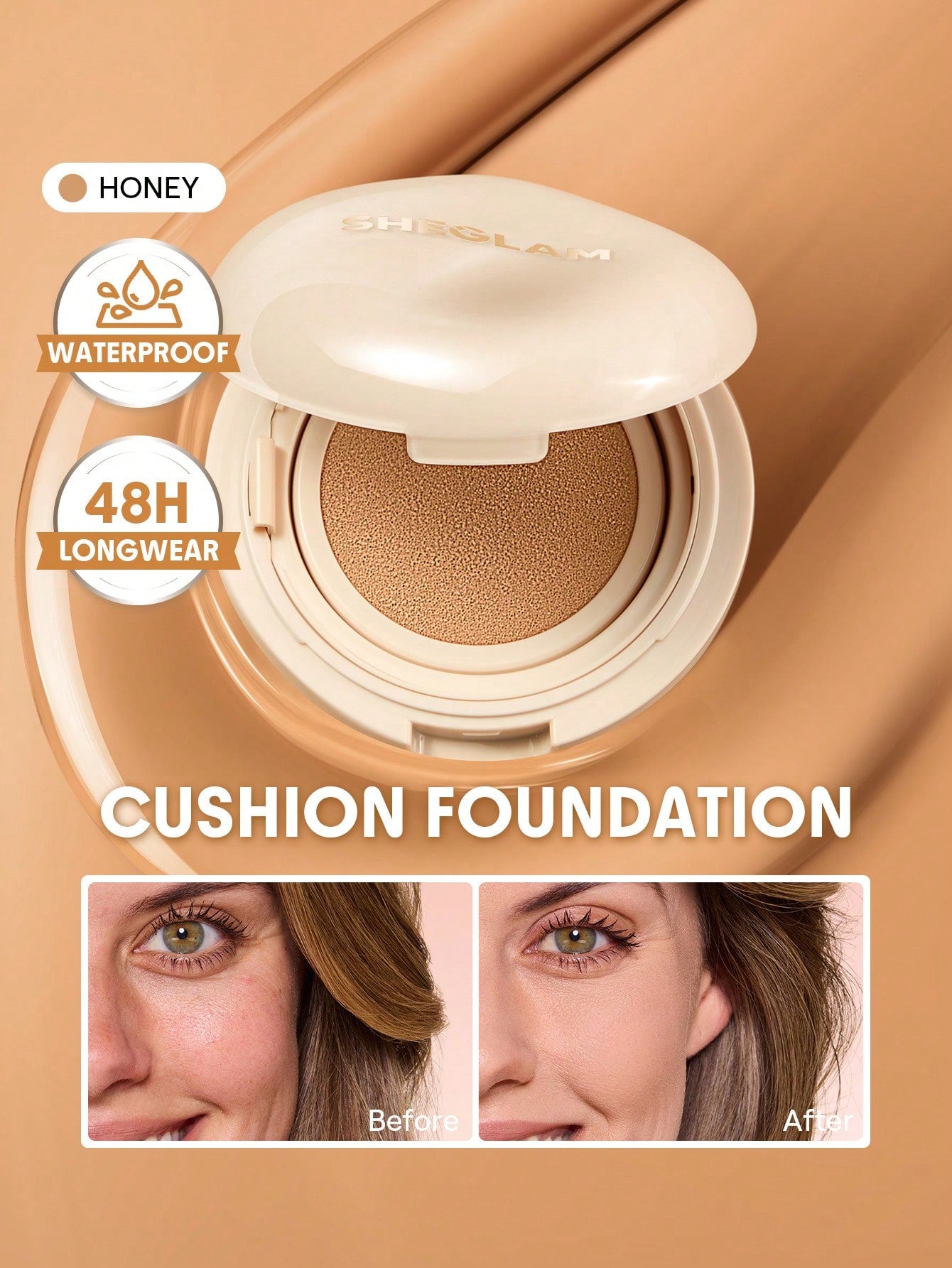 Lock & Go Long-Lasting Cushion Foundation-Honey