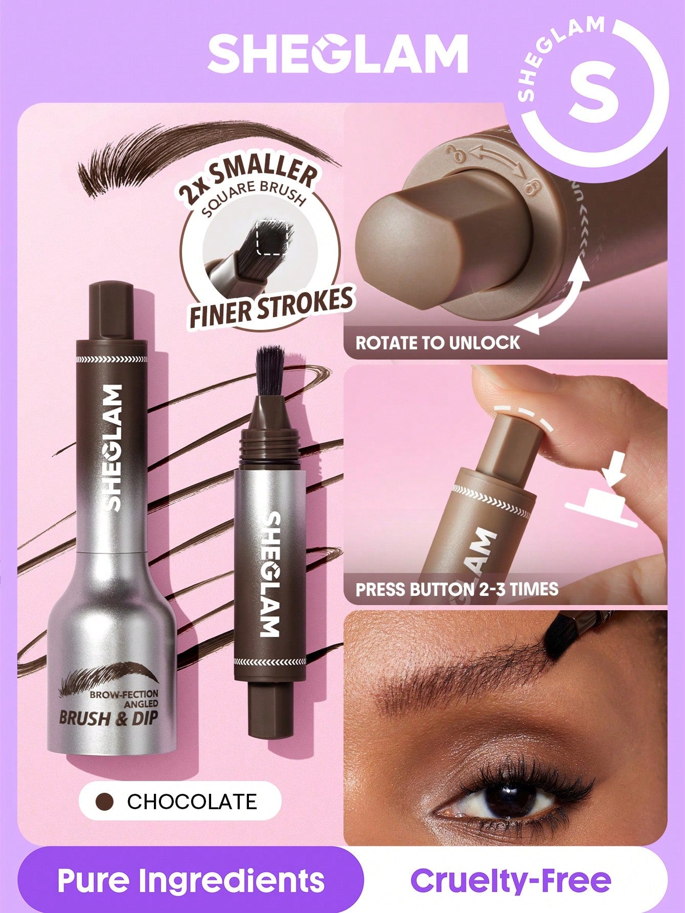 Brow-fection Angled Brush & Dip-08 Chocolate