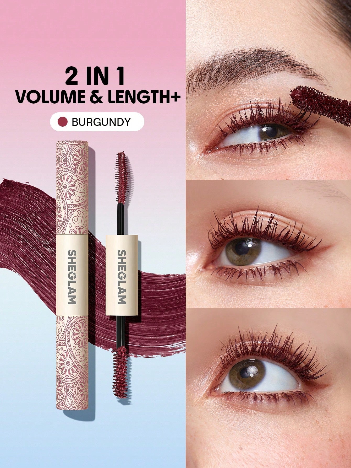 All-In-One Volume & Length Mascara-Waterproof Burgundy