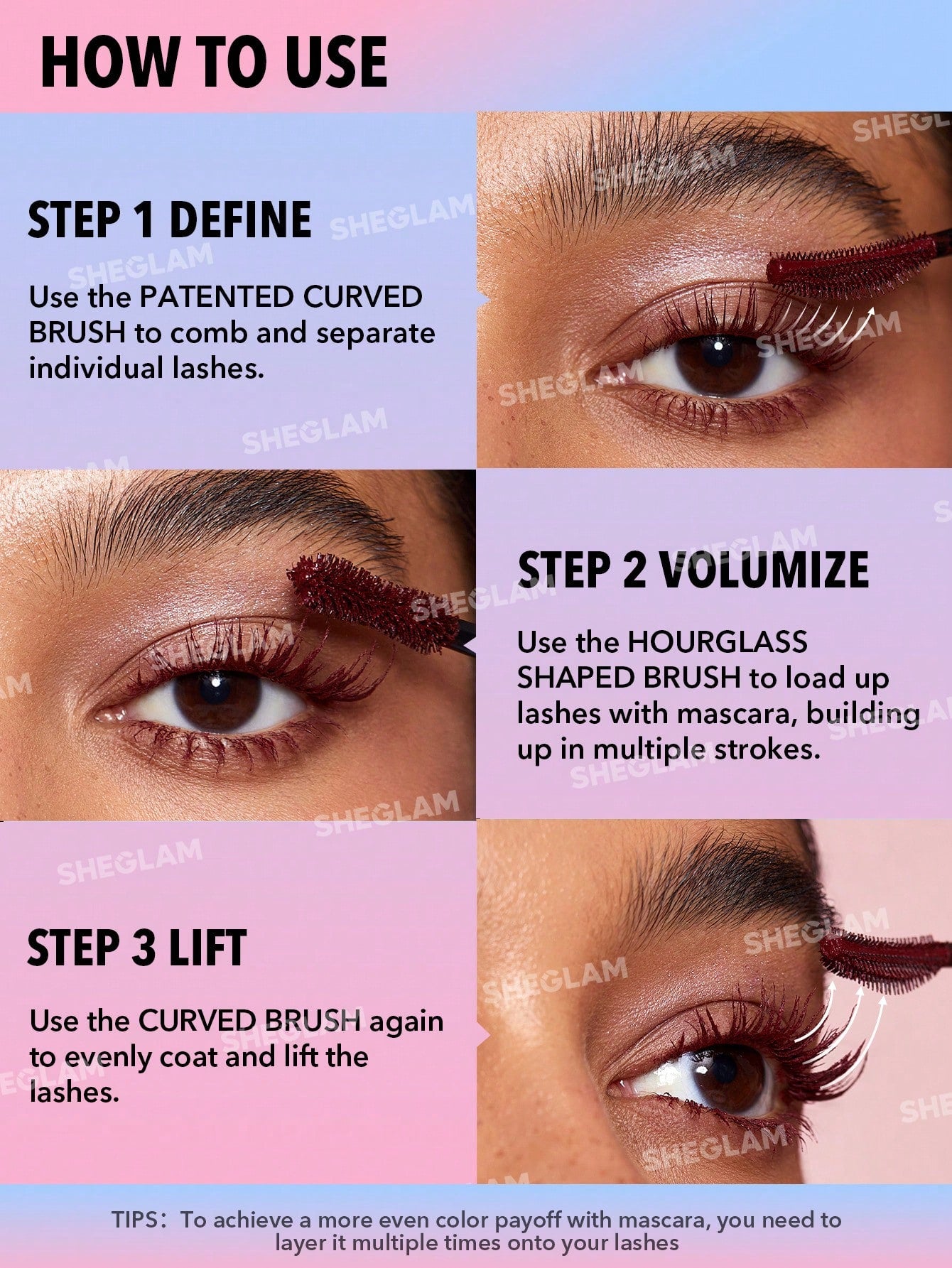 All-In-One Volume & Length Mascara-Waterproof Burgundy