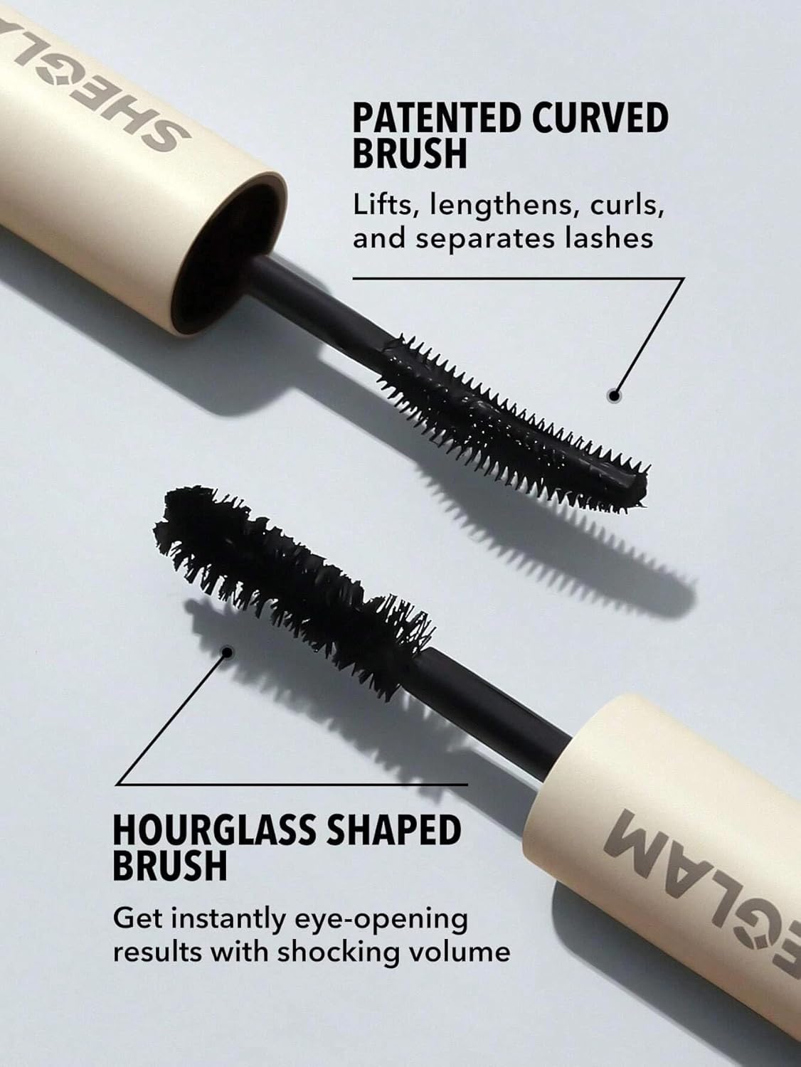 SHEGLAM 2 In 1 Black Volume and Length Washable Mascara Long Lasting