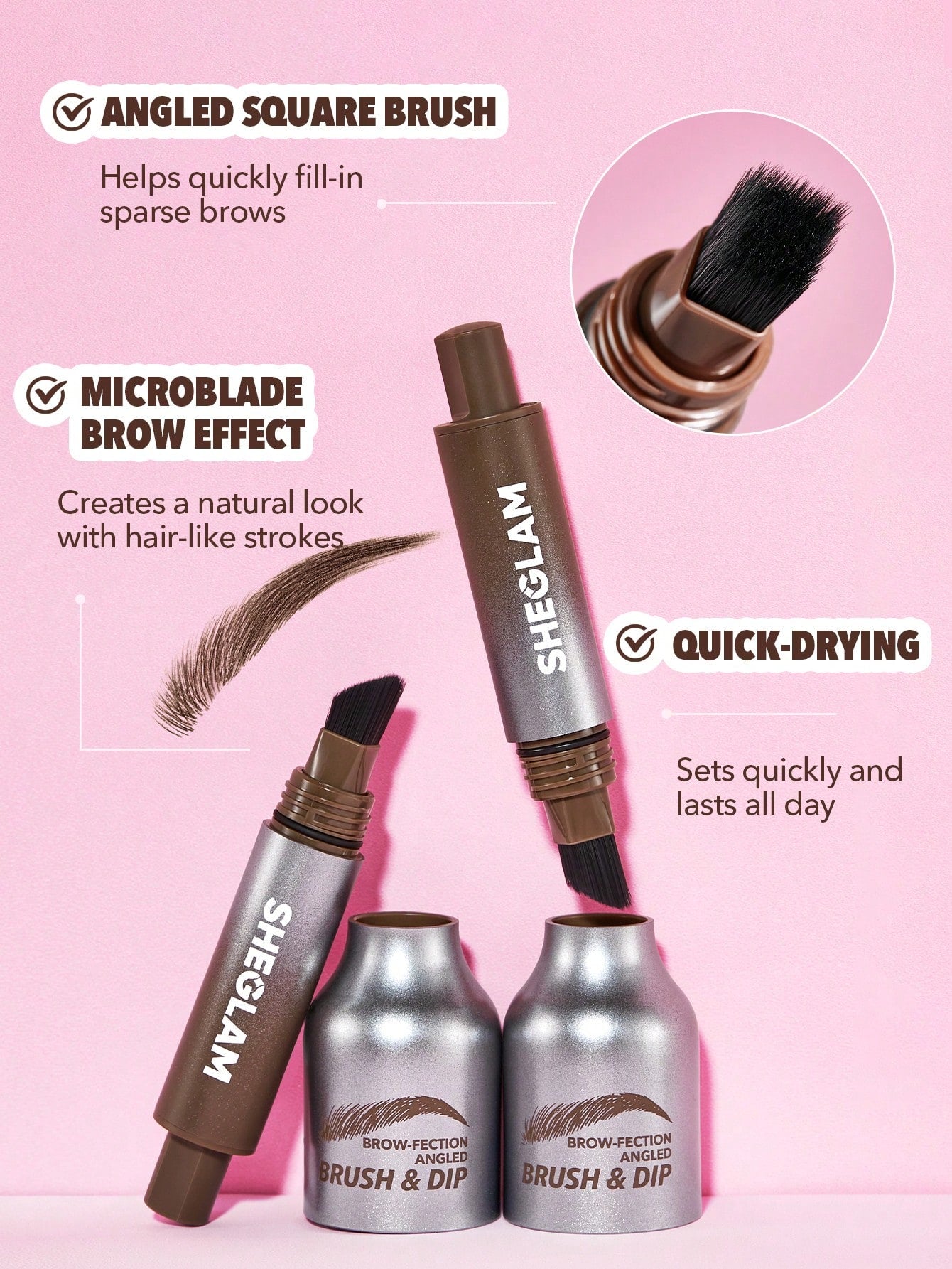 Brow-fection Angled Brush & Dip-08 Chocolate