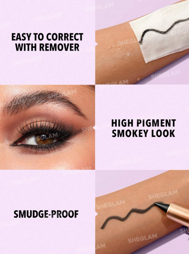Shein - SHEGLAM Ez Glide Matte Eyeliner Pencil Highly Pigmented Black Smoky Eyes