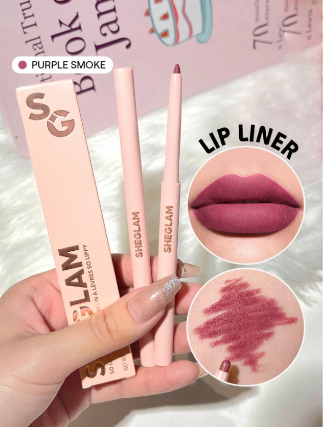 Shein - SHEGLAM So Lippy Lip Liner-Creamy Matte Lip Liner Pencil - Purple Smoke