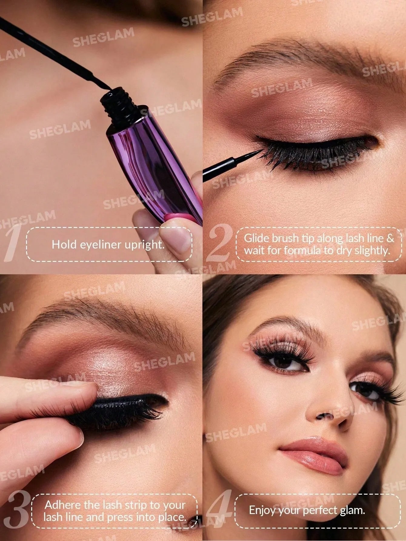 SHEGLAM - All Eyes On You Eyelash Glue Liner-Black 2 In 1 Waterproof Liquid Eyeliner False Eyelash Glue