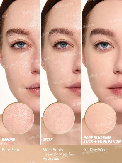 SHEGLAM - Pore Eraser Blurring Stick Oil Control Pore Minimizing Facial Makeup Primer Stick 
