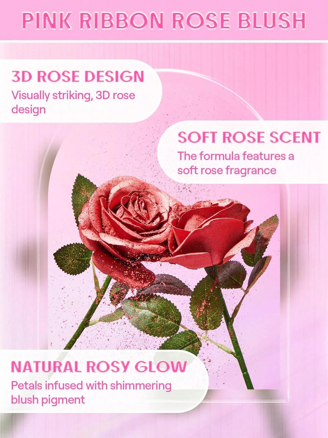 Shein - SHEGLAM Pink Ribbon Rose Blush Powder Blush