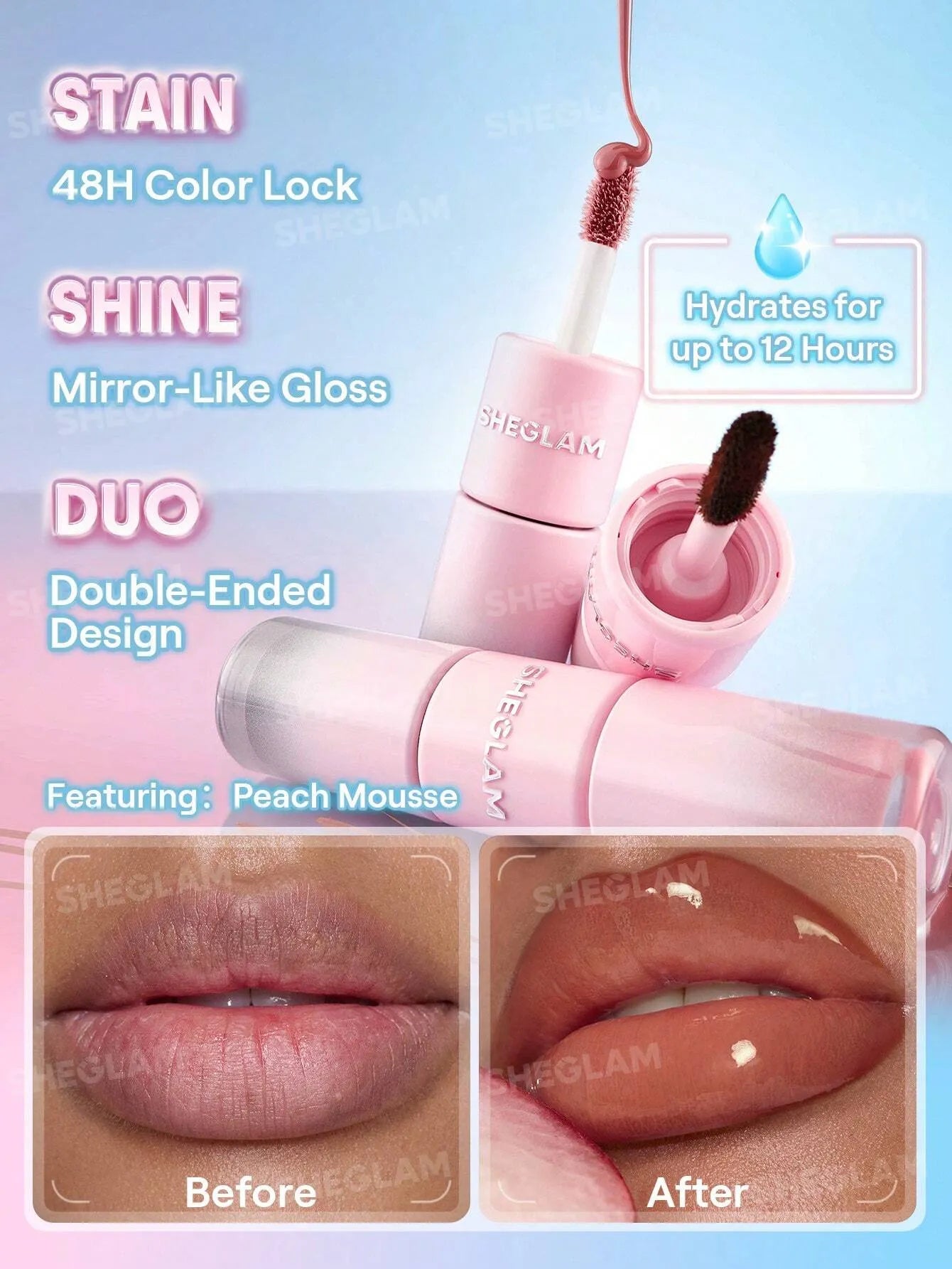 SHEGLAM - Line To Shine Peel-Off Lip Stain & Gloss Duo