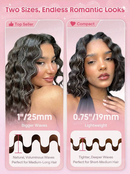 Sheglam - HAIR Cupid's Charm Beach Babe Hair Waver,Pink Ionic Hair Curler 19mm EU Plug