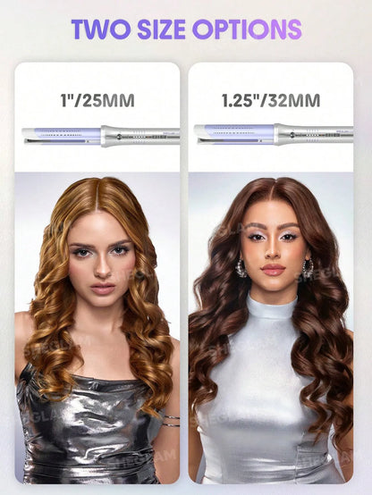 SHEGLAM - HAIR One Touch Airflow Styler Pro-25mm Silver-PurpleCool Air Auto-Rotating Curling Iron - Long