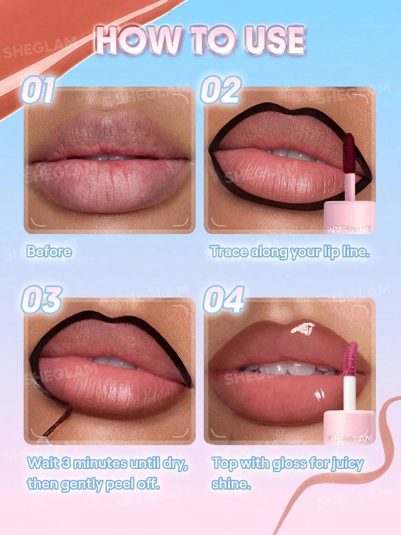 SHEGLAM - Line To Shine Peel-Off Lip Stain & Gloss Duo
