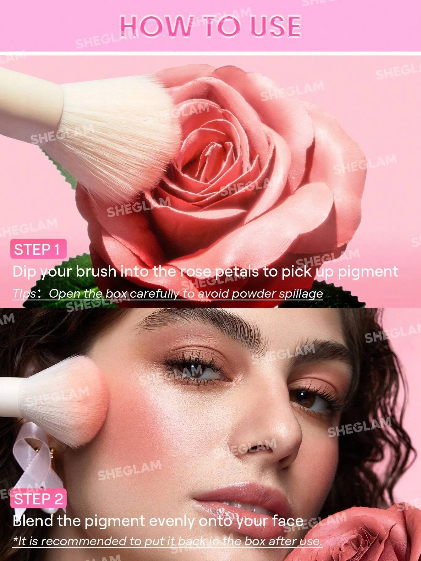 Shein - SHEGLAM Pink Ribbon Rose Blush Powder Blush