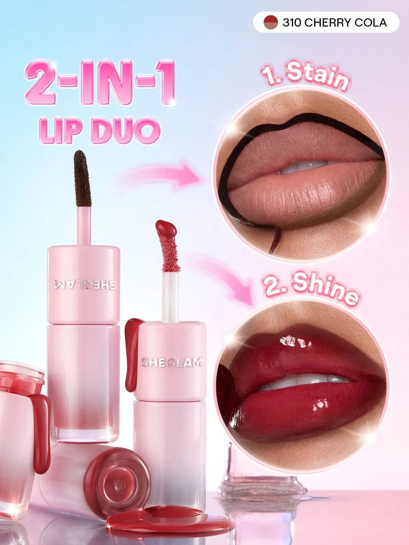 SHEGLAM - Line To Shine Peel-Off Lip Stain & Gloss Duo