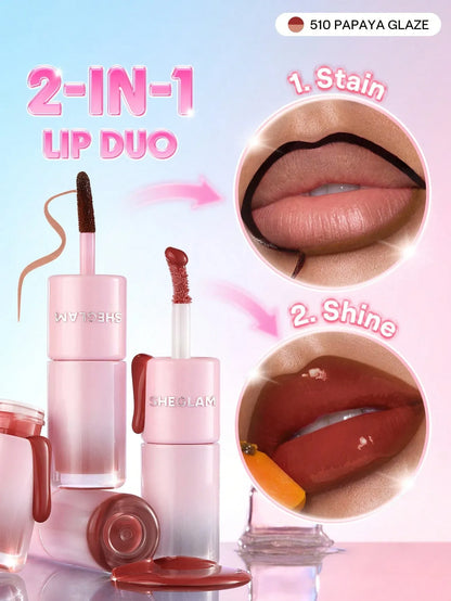 SHEGLAM - Line To Shine Peel-Off Lip Stain & Gloss Duo