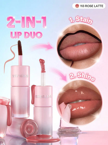 SHEGLAM - Line To Shine Peel-Off Lip Stain & Gloss Duo