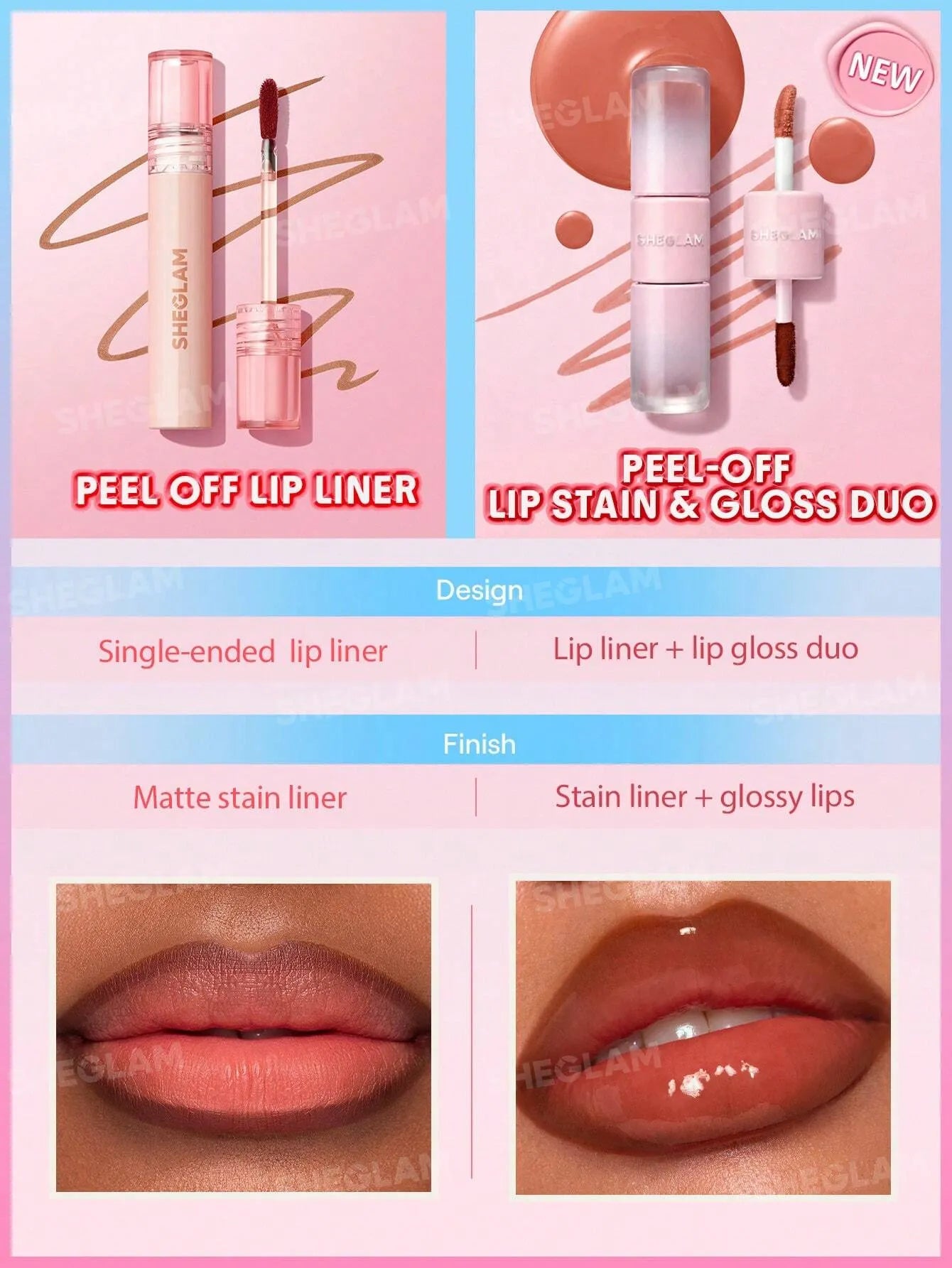 SHEGLAM - Line To Shine Peel-Off Lip Stain & Gloss Duo