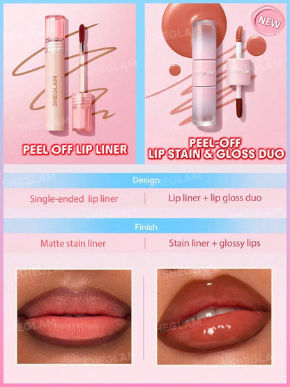 SHEGLAM - Line To Shine Peel-Off Lip Stain & Gloss Duo