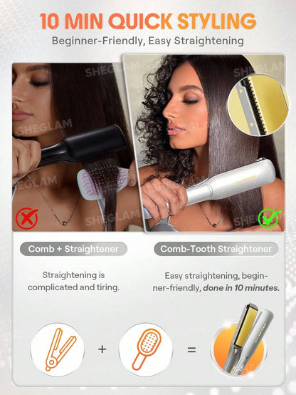 Sheglam - Hair Sleek Chic Wide Glide Straightener,1.5Inch Wide-Plate Hair Straightener