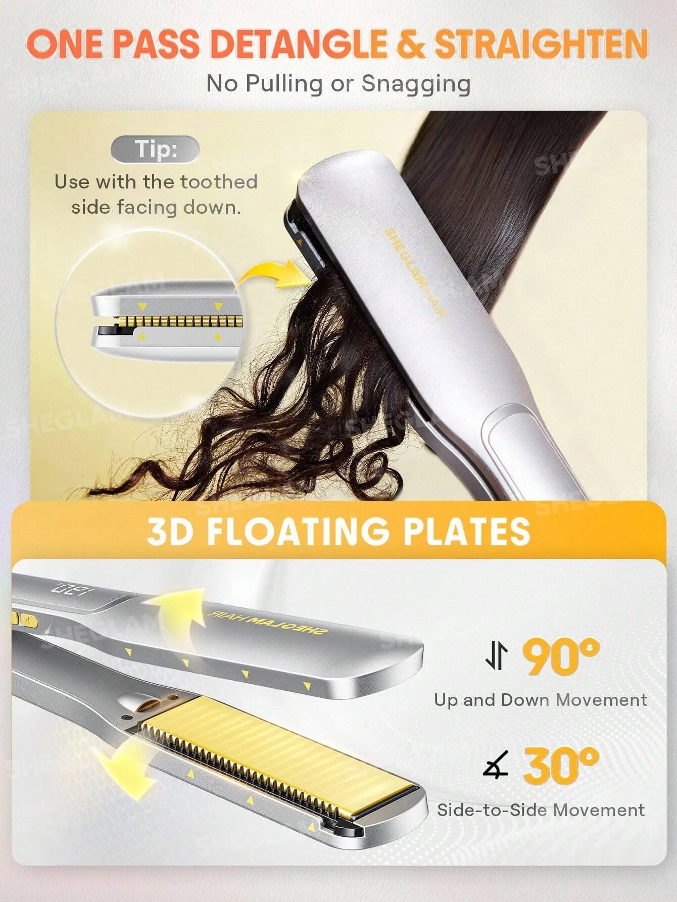 Sheglam - Hair Sleek Chic Wide Glide Straightener,1.5Inch Wide-Plate Hair Straightener