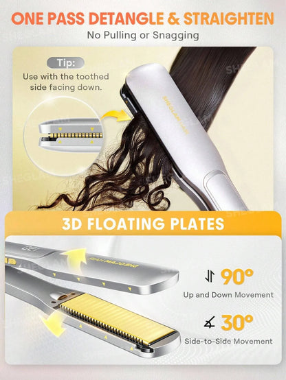 Sheglam - Hair Sleek Chic Wide Glide Straightener,1.5Inch Wide-Plate Hair Straightener