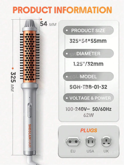 Sheglam - Hair It - Curl Thermal Blowout Brush 32Mm Uk Plug
