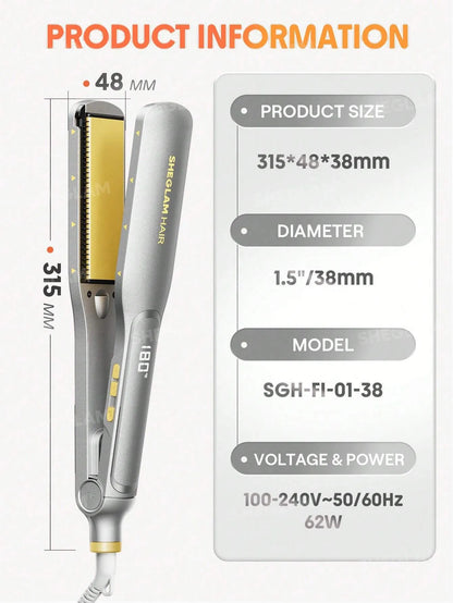 Sheglam - Hair Sleek Chic Wide Glide Straightener,1.5Inch Wide-Plate Hair Straightener