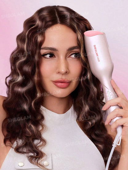 Sheglam - HAIR Cupid's Charm Beach Babe Hair Waver,Pink Ionic Hair Curler 19mm EU Plug