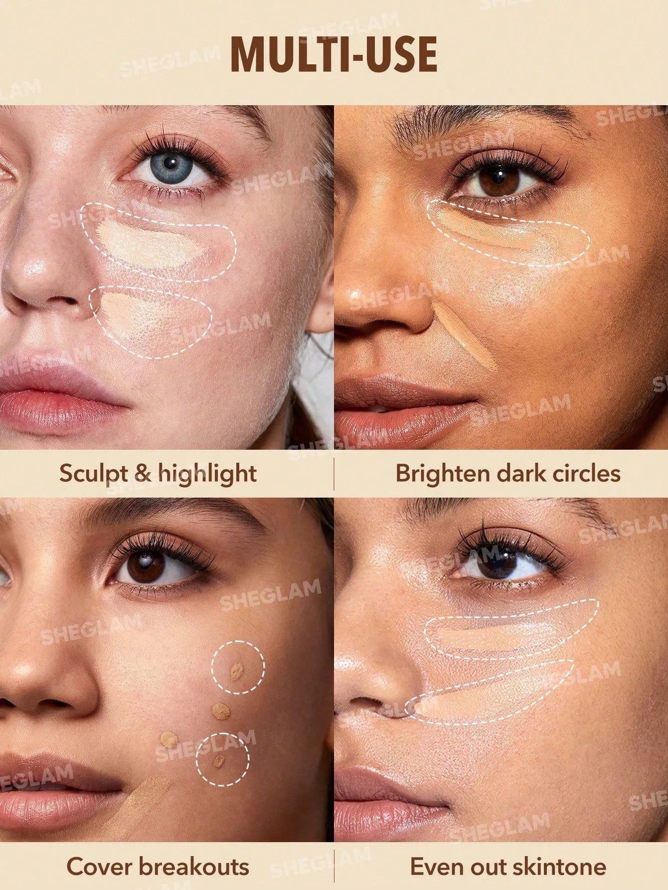 Sheglam - Perfect Skin High Coverage Concealer
