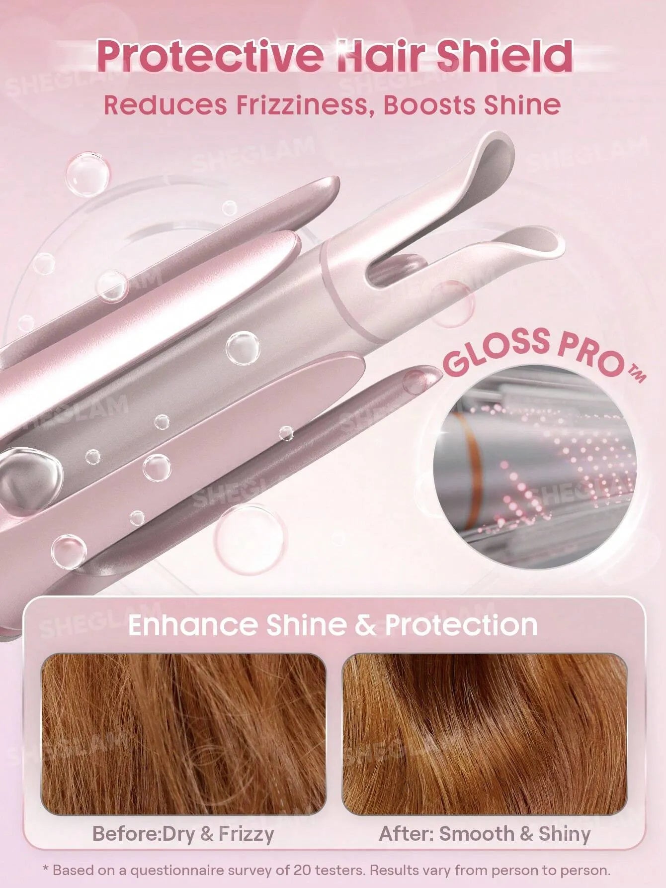 SHEGLAM Hair Cupid'S Charm One-Touch Instant Curler,Pink Automatic Curling Iron 19Mm Eu Plug