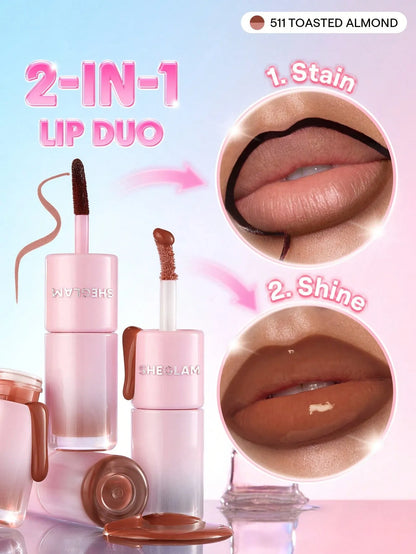 SHEGLAM - Line To Shine Peel-Off Lip Stain & Gloss Duo