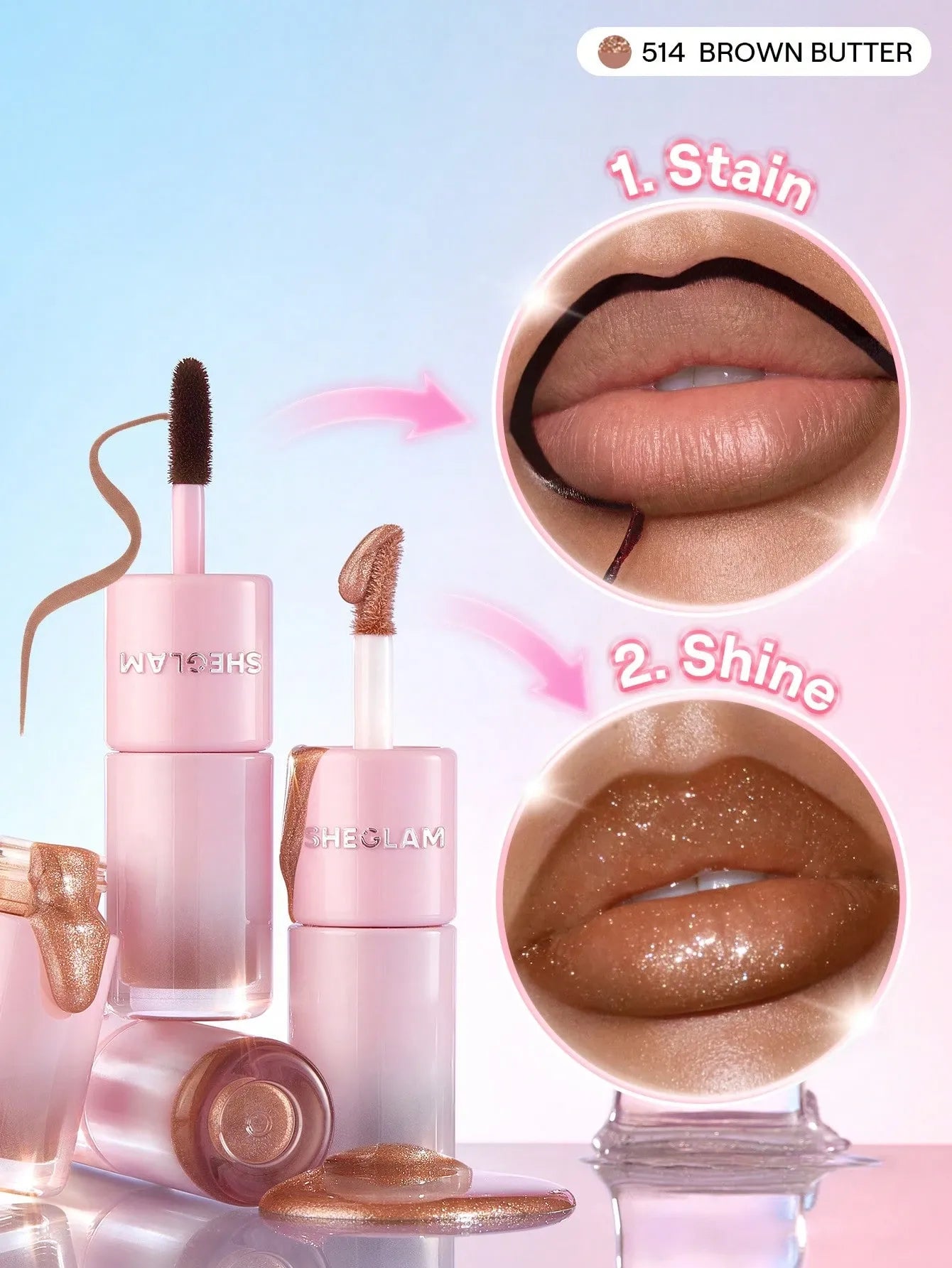 SHEGLAM - Line To Shine Peel-Off Lip Stain & Gloss Duo
