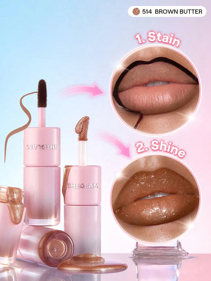 SHEGLAM - Line To Shine Peel-Off Lip Stain & Gloss Duo