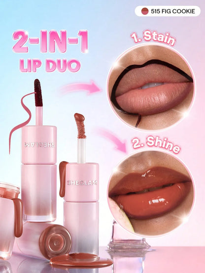 SHEGLAM - Line To Shine Peel-Off Lip Stain & Gloss Duo