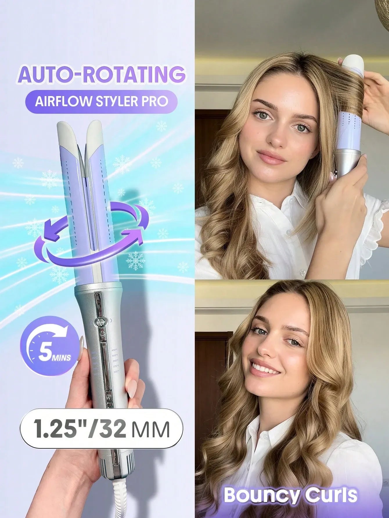 SHEGLAM - HAIR One Touch Airflow Styler Pro-32mm Silver-Purple - Long