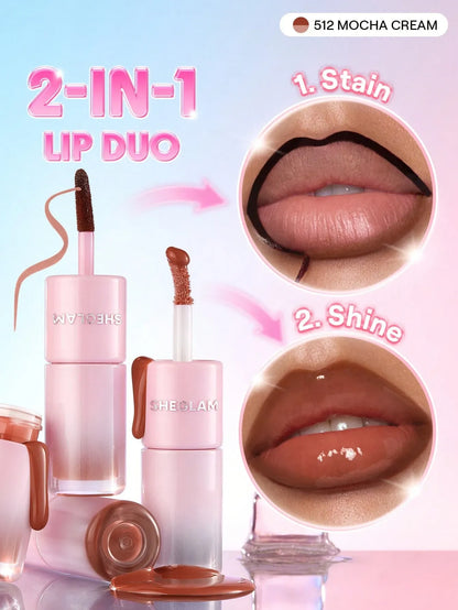 SHEGLAM - Line To Shine Peel-Off Lip Stain & Gloss Duo