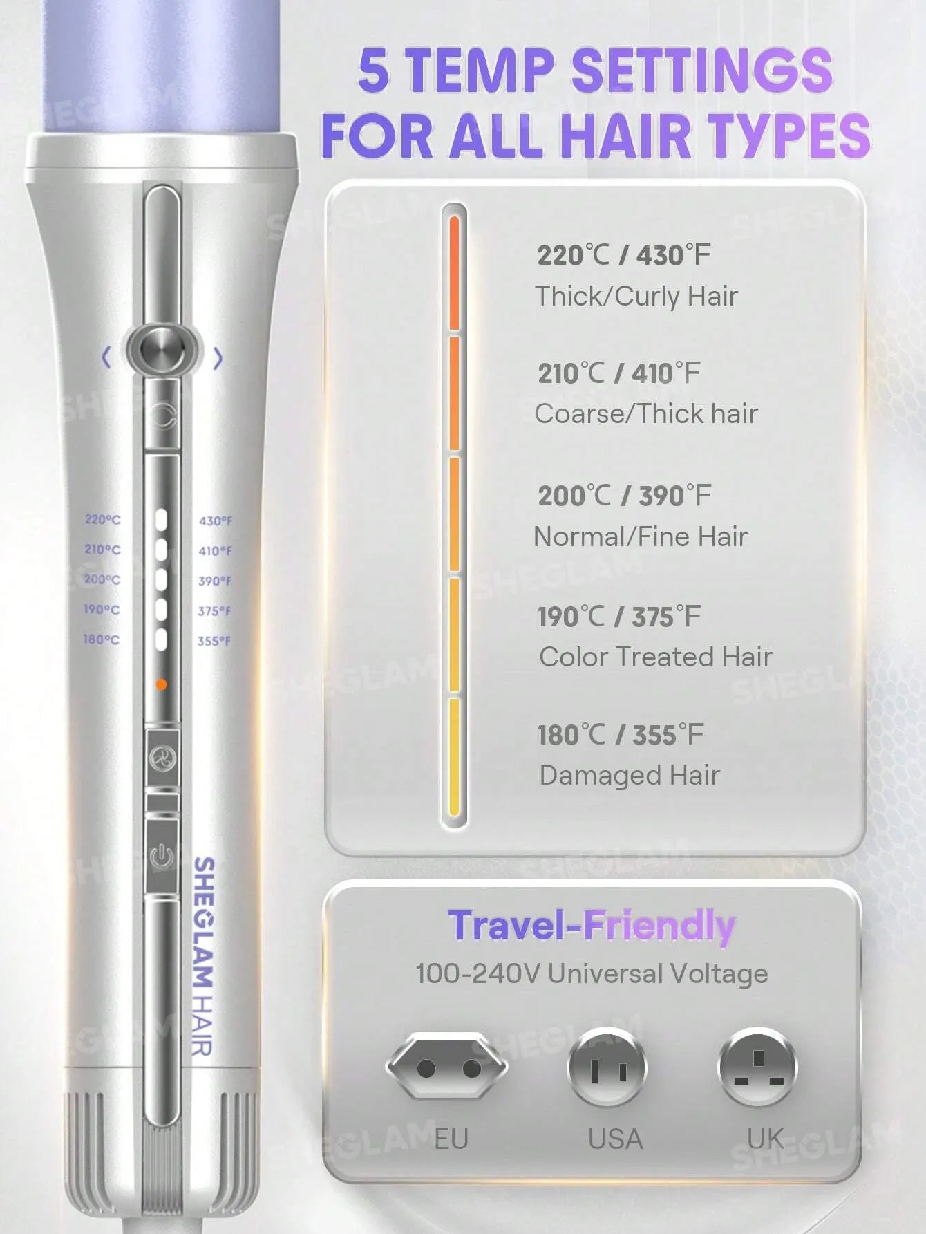 SHEGLAM - HAIR One Touch Airflow Styler Pro-32mm Silver-Purple - Long
