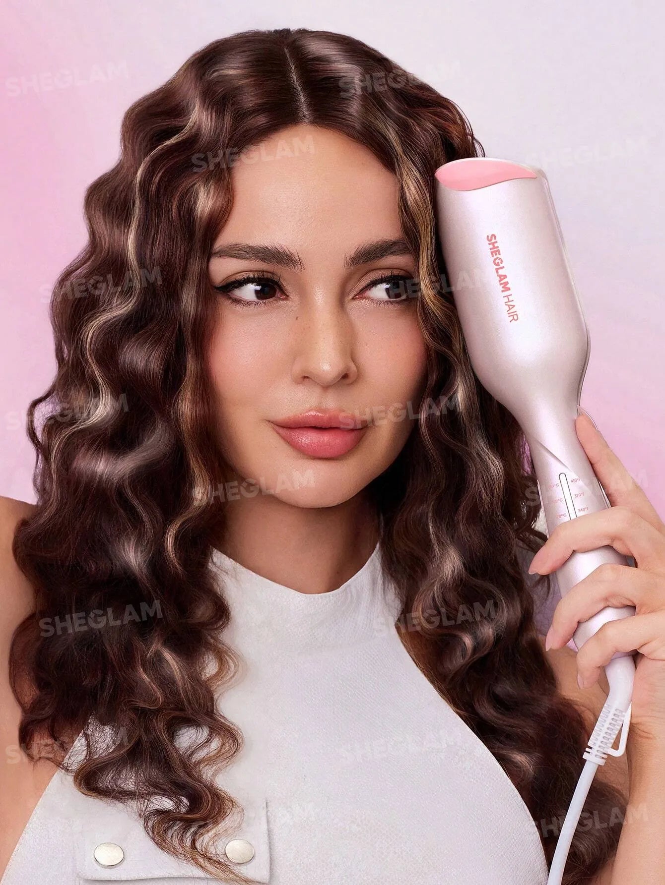 Sheglam - HAIR Cupid's Charm Beach Babe Hair Waver,Pink Ionic Hair Curler 25mm EU Plug