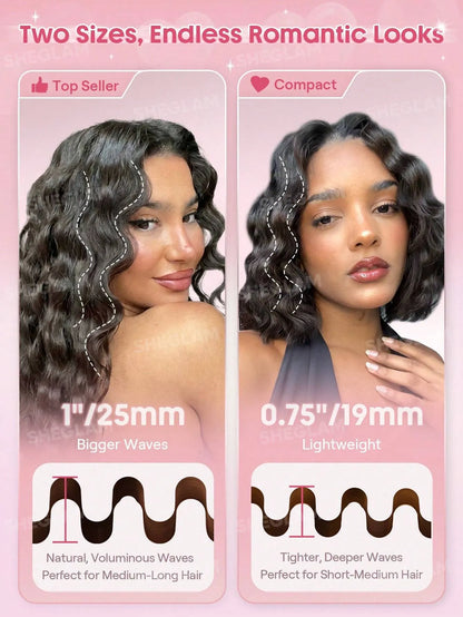 Sheglam - HAIR Cupid's Charm Beach Babe Hair Waver,Pink Ionic Hair Curler 25mm EU Plug